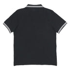 KAPPA Mens Black Polo Shirt Short Sleeve Plain M Cotton Casual Sportswear