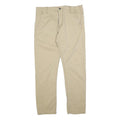 LEVI'S Mens Regular Beige Cotton Blend Trousers W35 L30 Classic Zip Closure