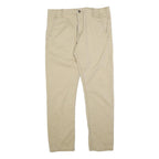 LEVI'S Mens Regular Beige Cotton Blend Trousers W35 L30 Classic Zip Closure