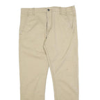 LEVI'S Mens Regular Beige Cotton Blend Trousers W35 L30 Classic Zip Closure