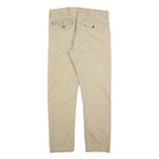 LEVI'S Mens Regular Beige Cotton Blend Trousers W35 L30 Classic Zip Closure
