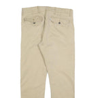 LEVI'S Mens Regular Beige Cotton Blend Trousers W35 L30 Classic Zip Closure
