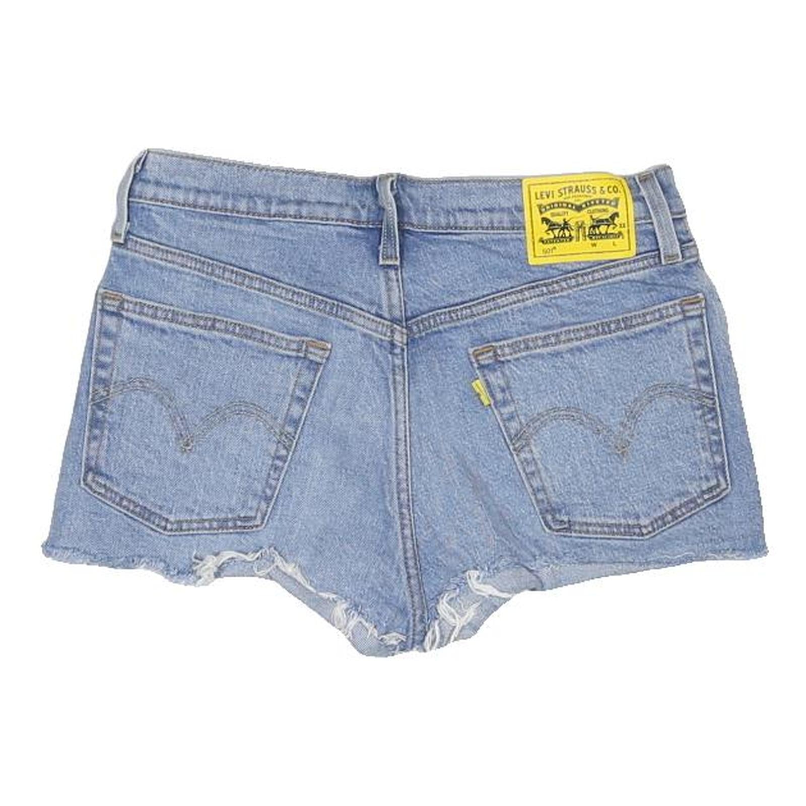 LEVI'S Womens Denim Blue Casual Shorts M W29 Snoopy Woodstock Print