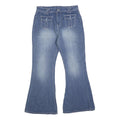 Womens Relaxed Flared Denim Light Blue Cotton Blend Jeans W30 L28 Pockets Zip