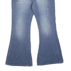 Womens Relaxed Flared Denim Light Blue Cotton Blend Jeans W30 L28 Pockets Zip