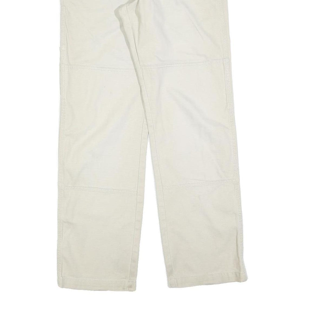 FUNDAMENTALS Mens Cotton Blend White Regular Straight Trousers W30 L32 Casual