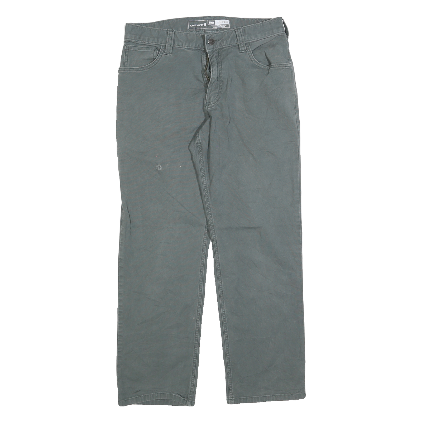 CARHARTT Mens Cotton Blend Grey Relaxed Straight Trousers W31 L30 Workwear