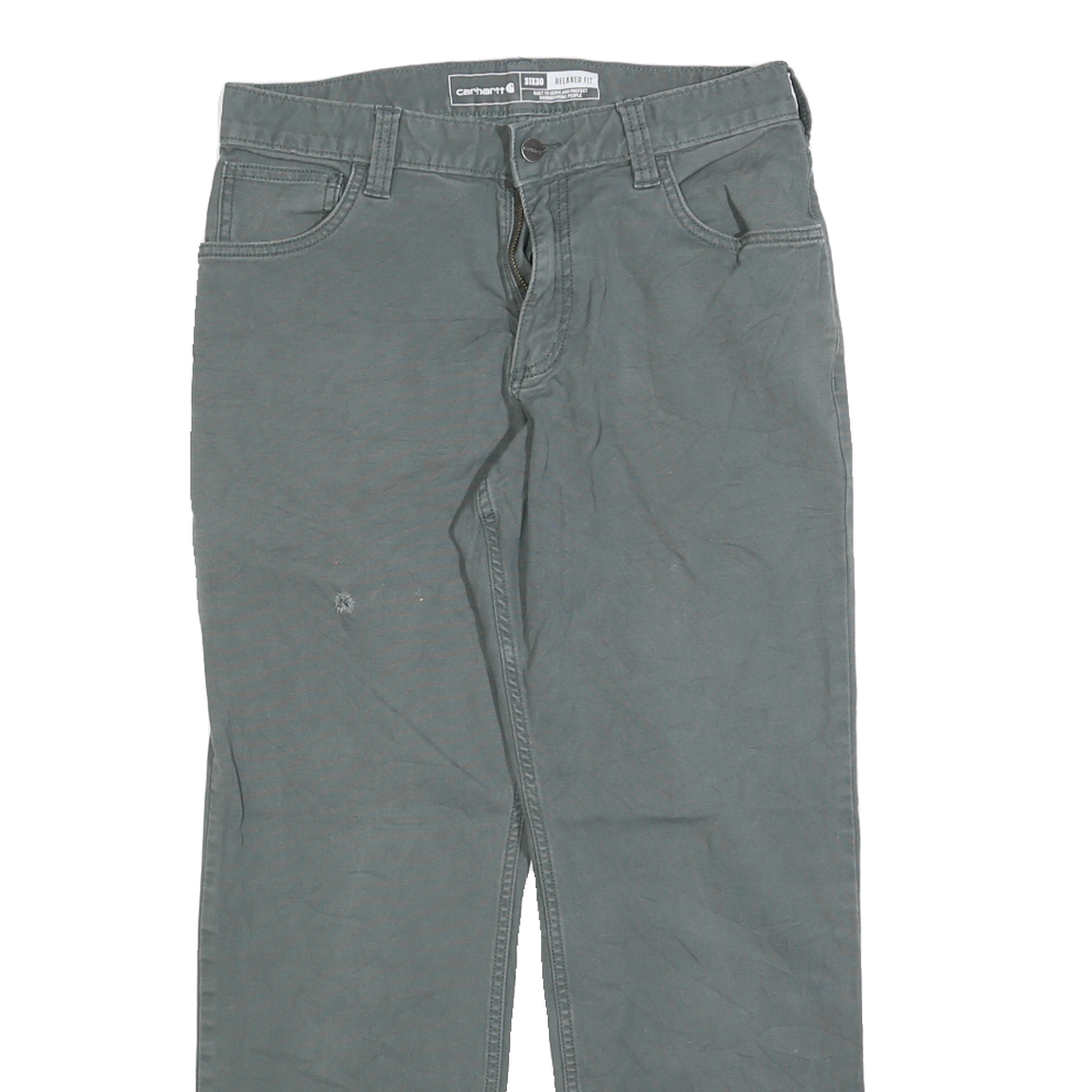 CARHARTT Mens Cotton Blend Grey Relaxed Straight Trousers W31 L30 Workwear