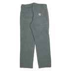 CARHARTT Mens Cotton Blend Grey Relaxed Straight Trousers W31 L30 Workwear
