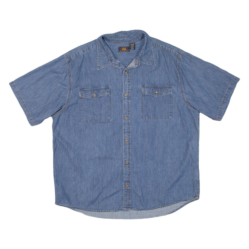 ROUTE 66 Mens Denim Shirt Blue XL