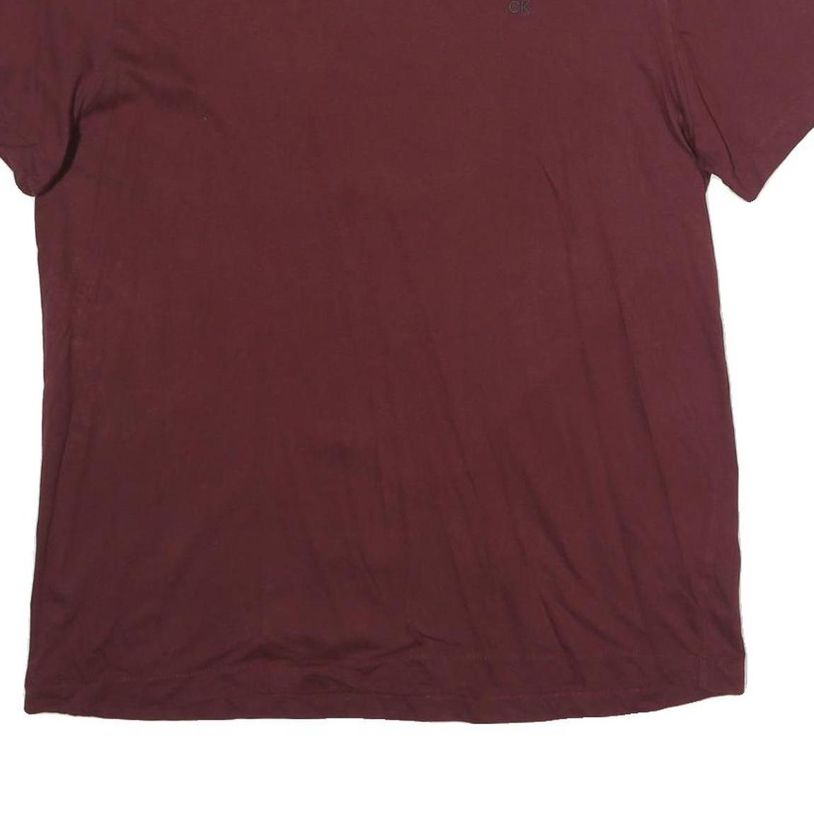 CALVIN KLEIN Mens Maroon L Short Sleeve Crew Neck Graphic T-Shirt Cotton
