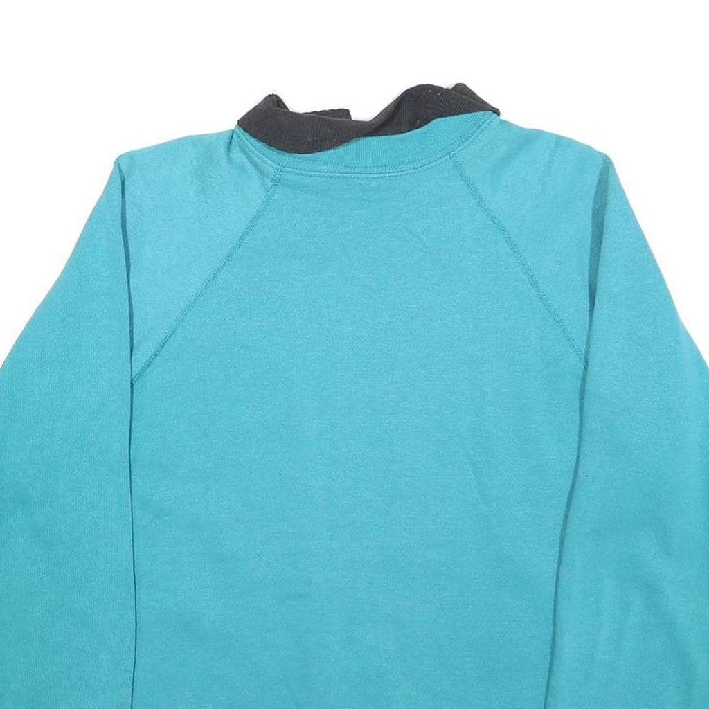 LSJ Womens Blue & Black Sweatshirt Collar M Butterfly Print Cotton Blend