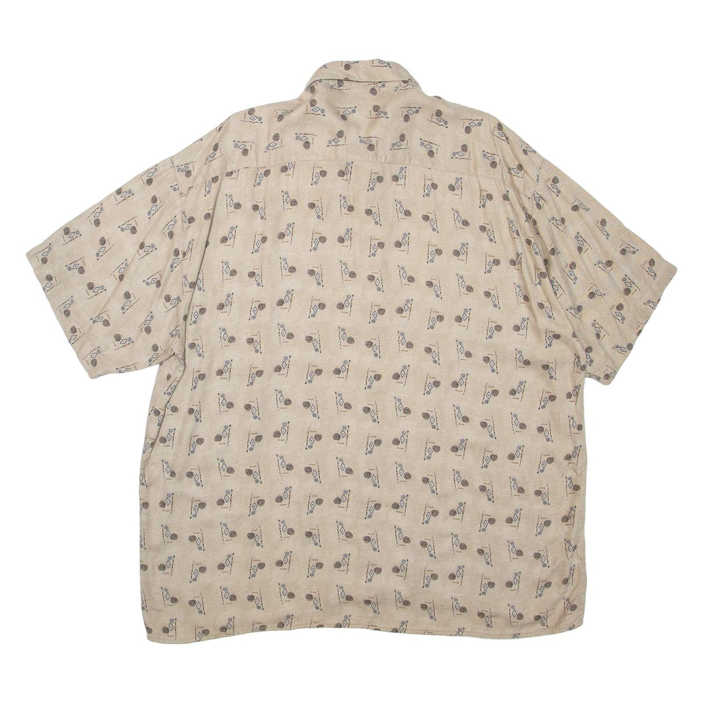 NATURAL ISSUE Mens Shirt Brown Spotted XL