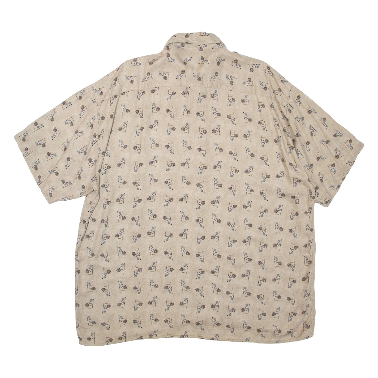 NATURAL ISSUE Mens Shirt Brown Spotted XL