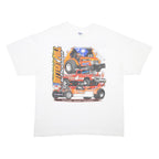 GILDAN Mens White XL Graphic T-Shirt Short Sleeve Crew Neck Cotton Blend Motor