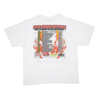 GILDAN Mens White XL Graphic T-Shirt Short Sleeve Crew Neck Cotton Blend Motor