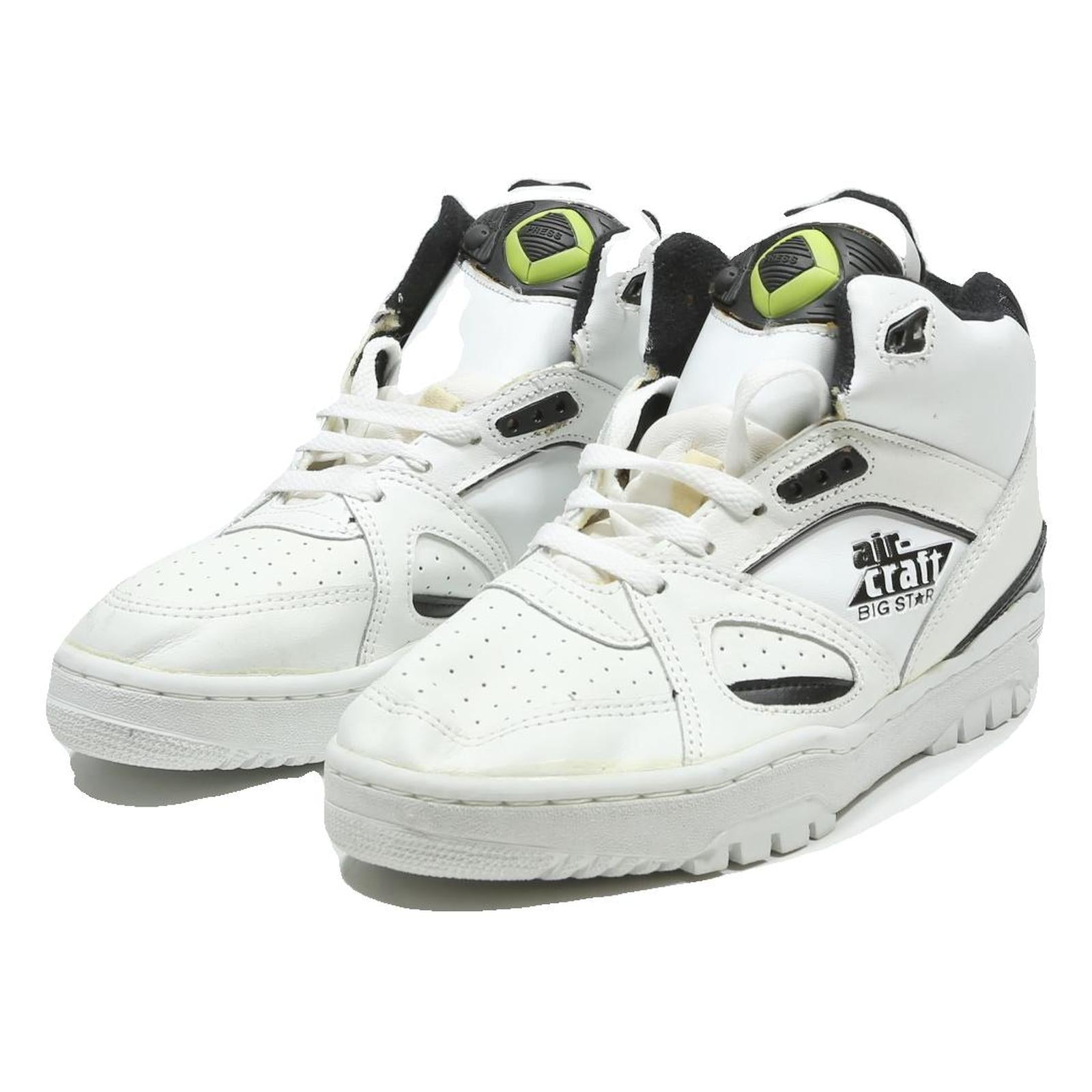 BIG STAR Air Craft Womens High Top Trainers White Leather UK 6 Retro Sport