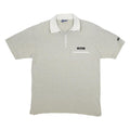 ELLESSE Mens White & Grey Zip Collar Short Sleeve Pocket Polo Shirt S Casual
