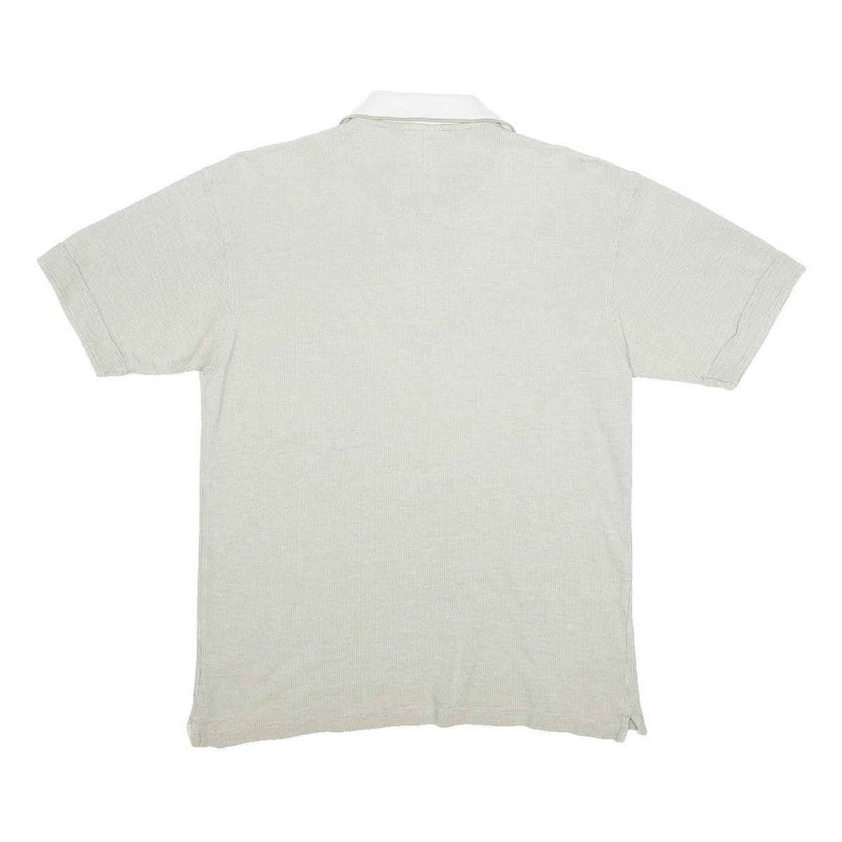 ELLESSE Mens White & Grey Zip Collar Short Sleeve Pocket Polo Shirt S Casual
