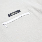 ELLESSE Mens White & Grey Zip Collar Short Sleeve Pocket Polo Shirt S Casual