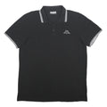 KAPPA Mens Black & White Short Sleeve Polo Shirt XL Cotton Basic Sportswear