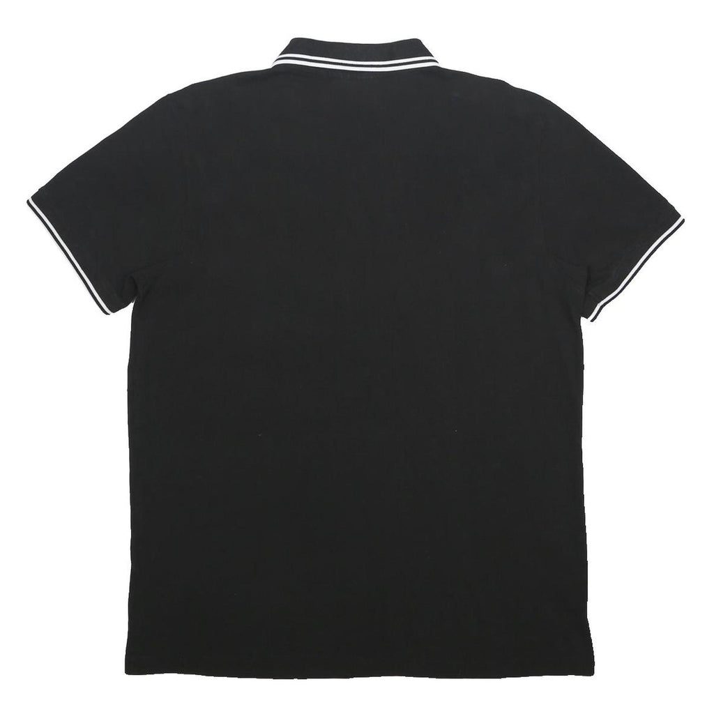 KAPPA Mens Black & White Short Sleeve Polo Shirt XL Cotton Basic Sportswear