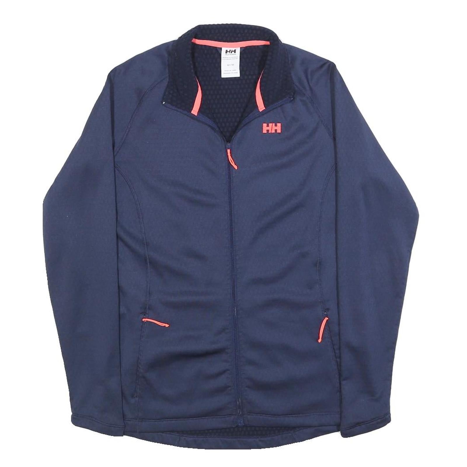 HELLY HANSEN Womens Navy Blue Softshell Jacket M Polyester Blend Zip Outdoor