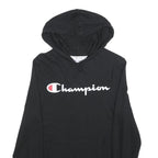 CHAMPION Mens Black Hoodie S Cotton Blend Pullover Drawstring