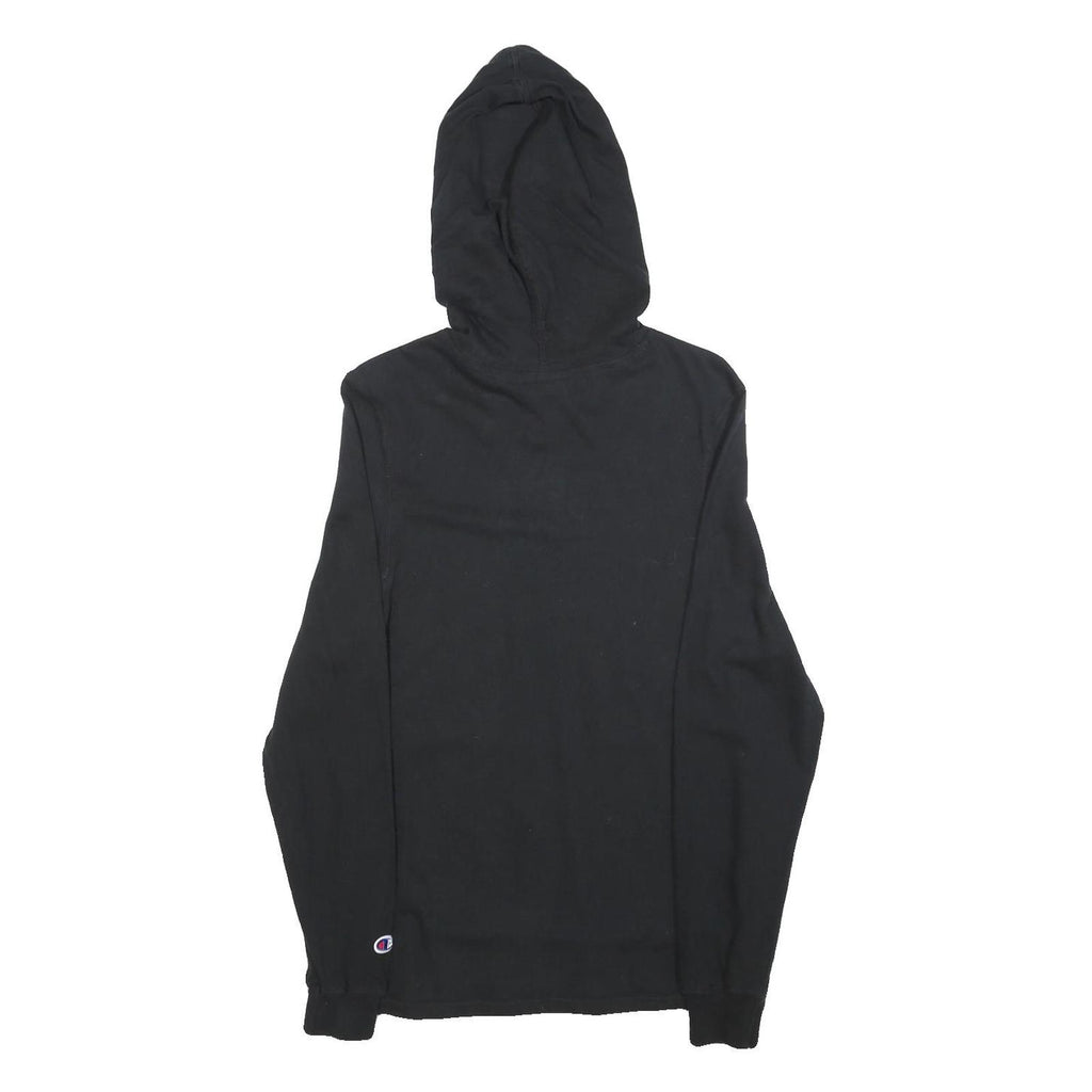CHAMPION Mens Black Hoodie S Cotton Blend Pullover Drawstring