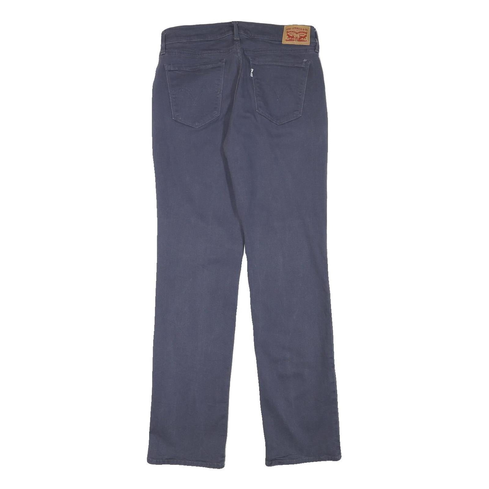 LEVI'S Womens Cotton Blend Blue Regular Straight Trousers W28 L30 Classic Fit