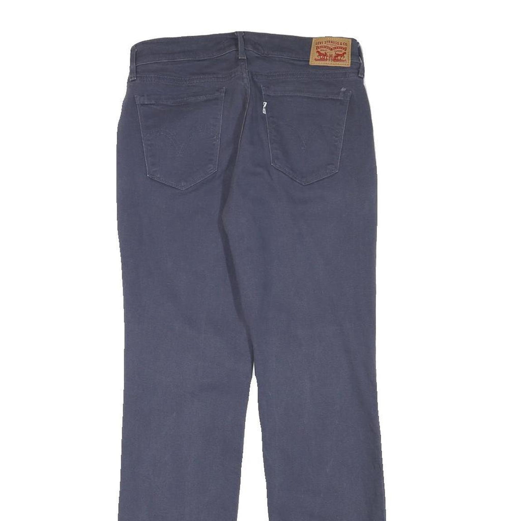 LEVI'S Womens Cotton Blend Blue Regular Straight Trousers W28 L30 Classic Fit