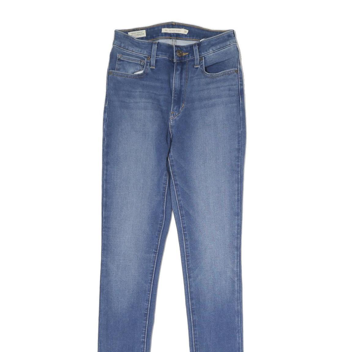 LEVI'S 721 Womens Jeans Blue Slim Skinny Denim Medium W26 L30 Skinny Fit Zip