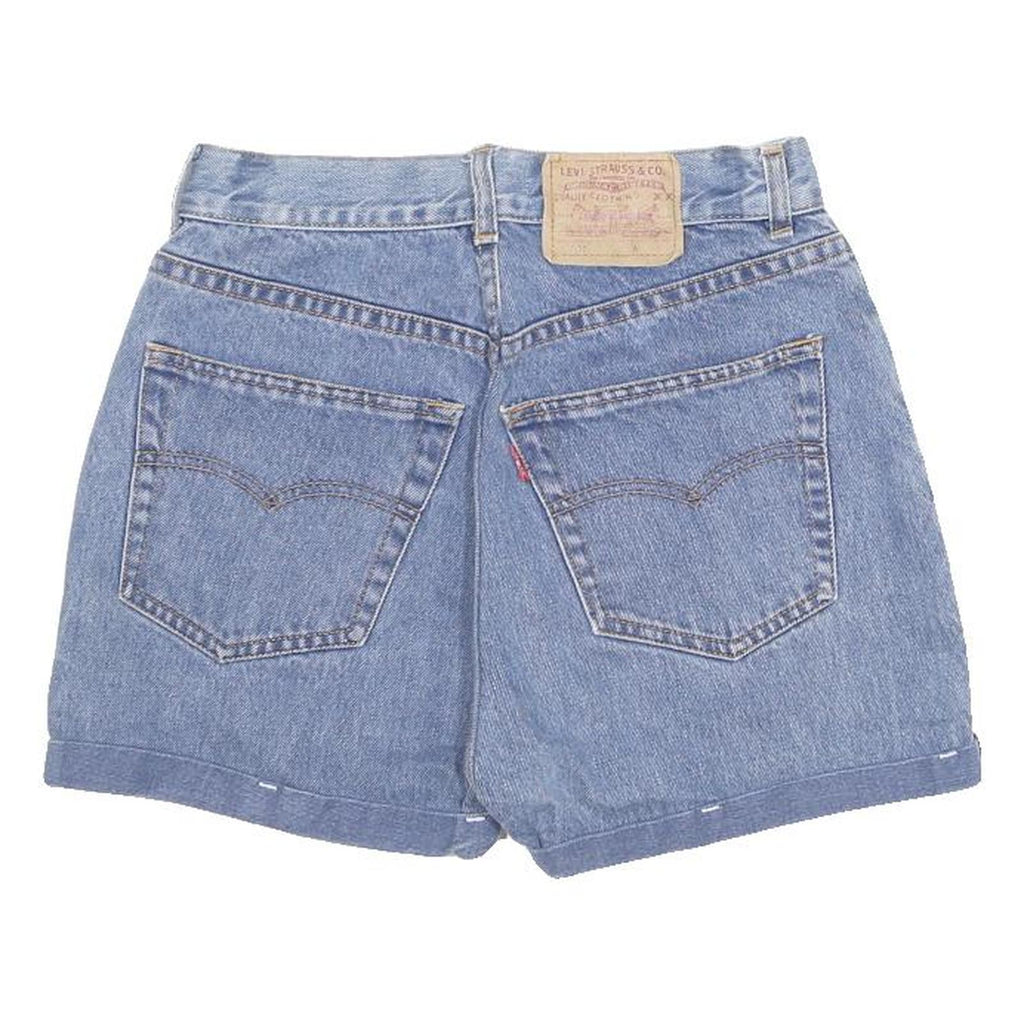 LEVI'S Womens Denim Blue Casual Shorts M W29 Classic Fit Cotton Roll Hem Zip