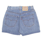 LEVI'S Womens Denim Blue Casual Shorts M W29 Classic Fit Cotton Roll Hem Zip