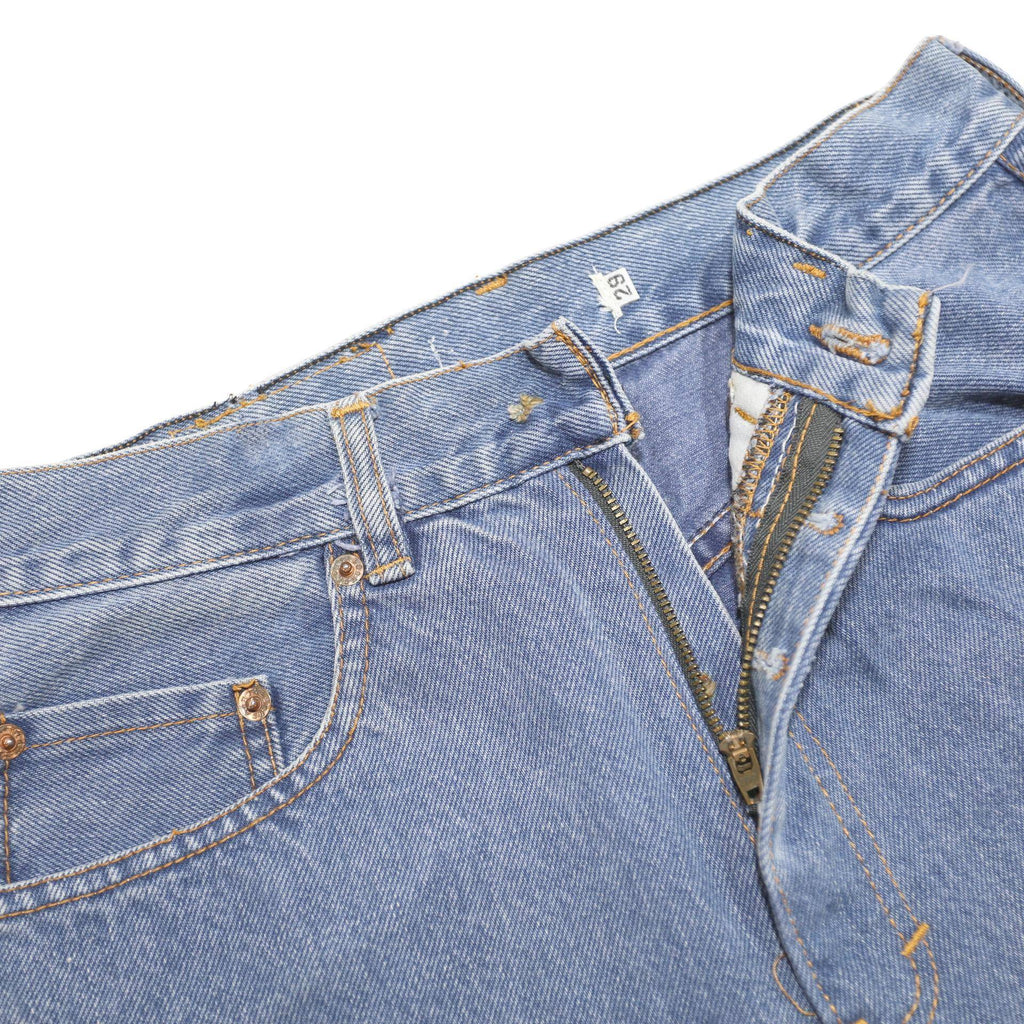 LEVI'S Womens Denim Blue Casual Shorts M W29 Classic Fit Cotton Roll Hem Zip