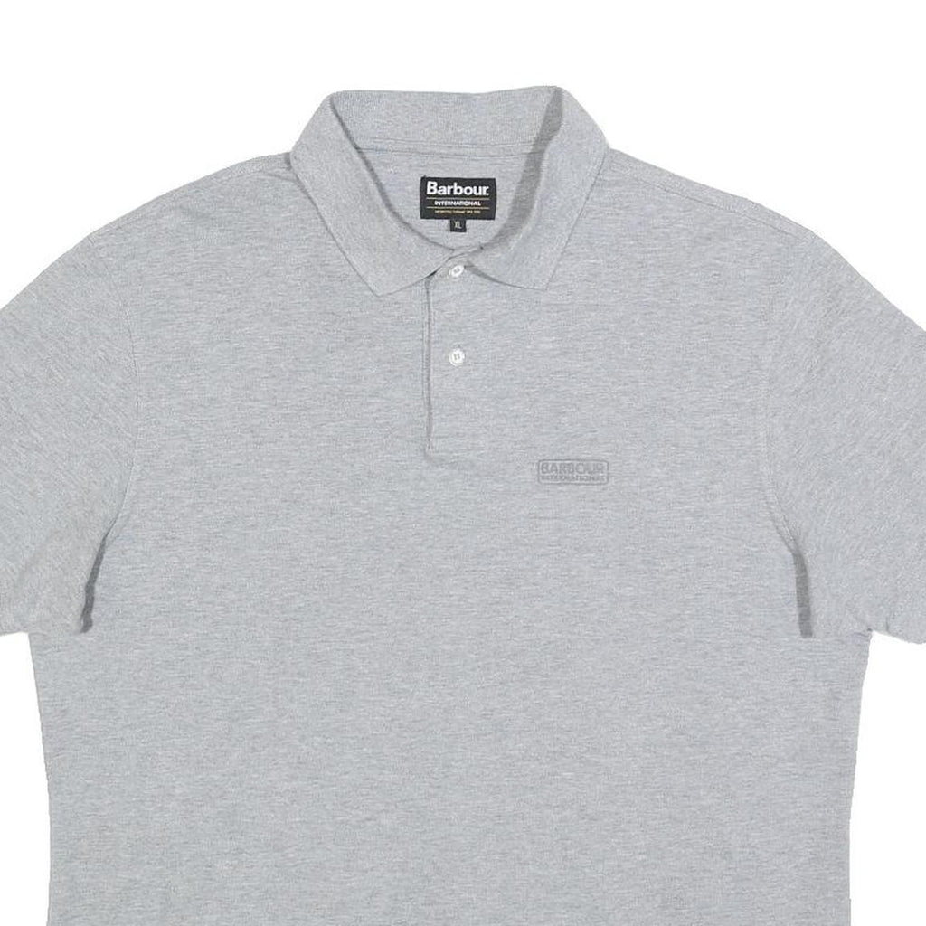 BARBOUR Mens Grey Short Sleeve Polo Shirt XL Cotton Classic Logo