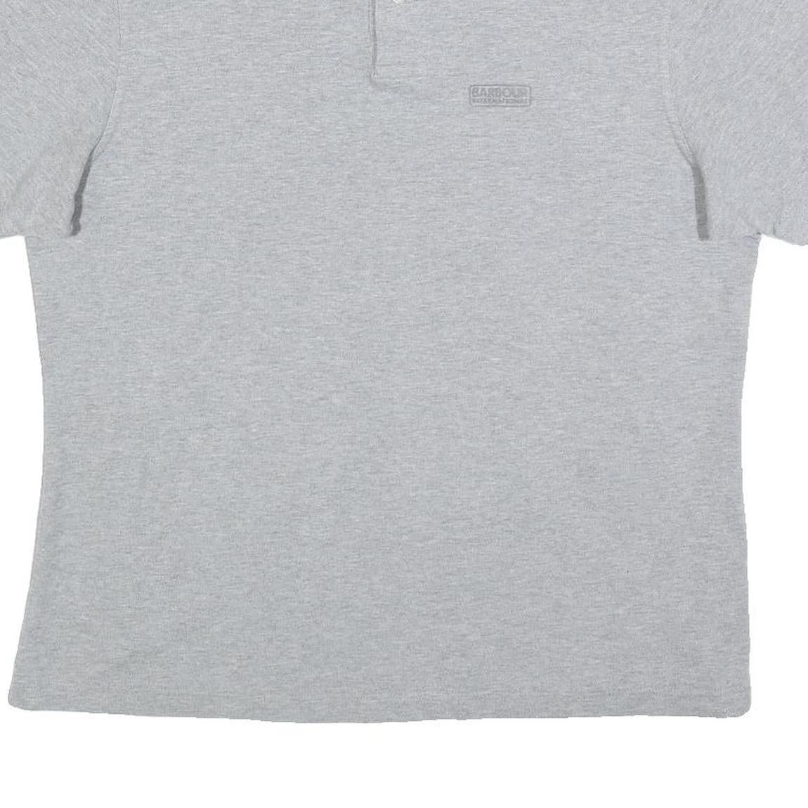 BARBOUR Mens Grey Short Sleeve Polo Shirt XL Cotton Classic Logo