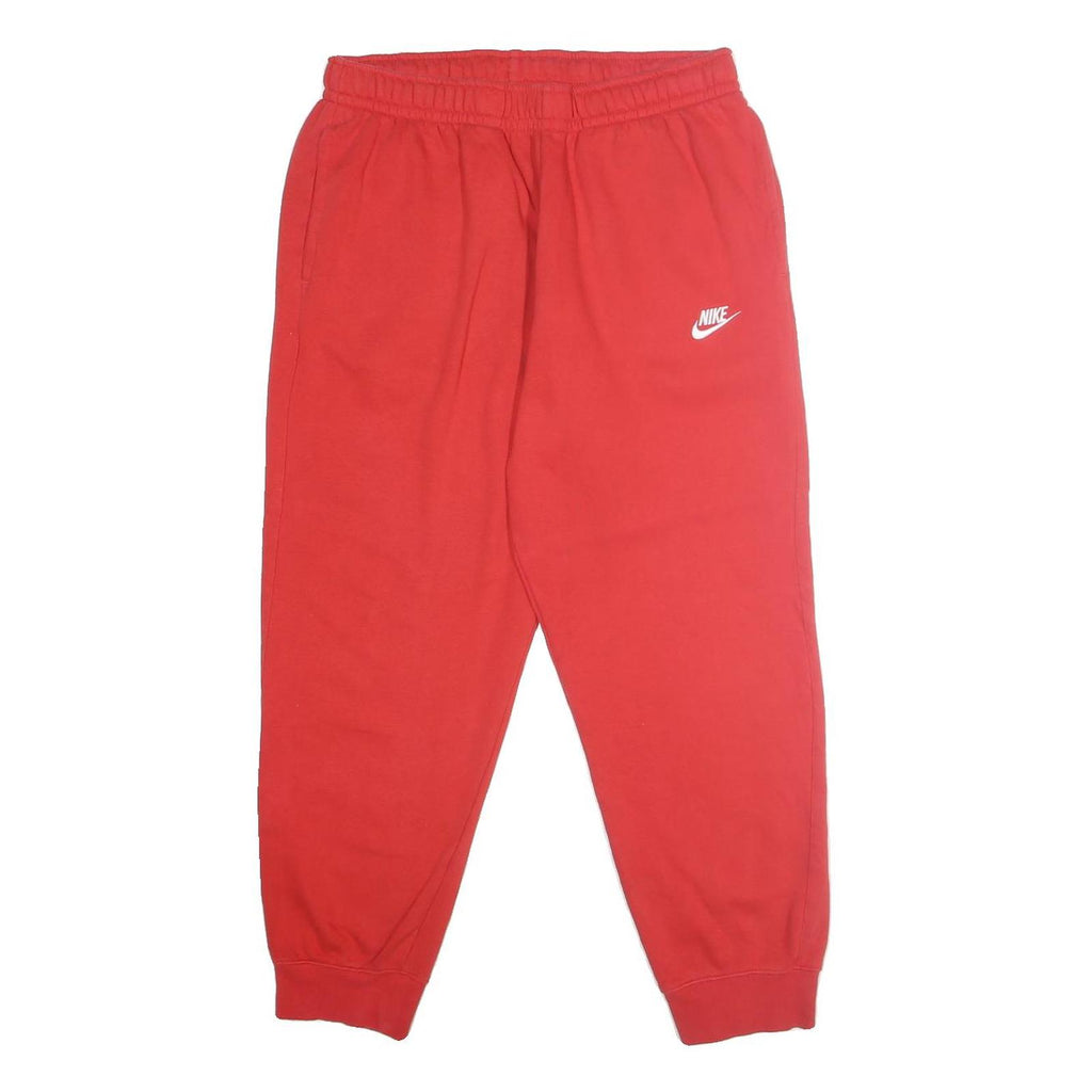 NIKE Mens Joggers Red Slim Tapered L W32 L27 Cotton Blend Casual Sportswear