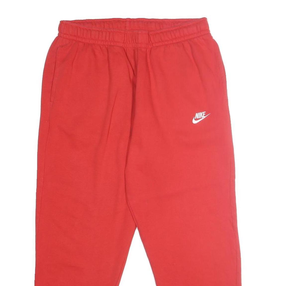 NIKE Mens Joggers Red Slim Tapered L W32 L27 Cotton Blend Casual Sportswear