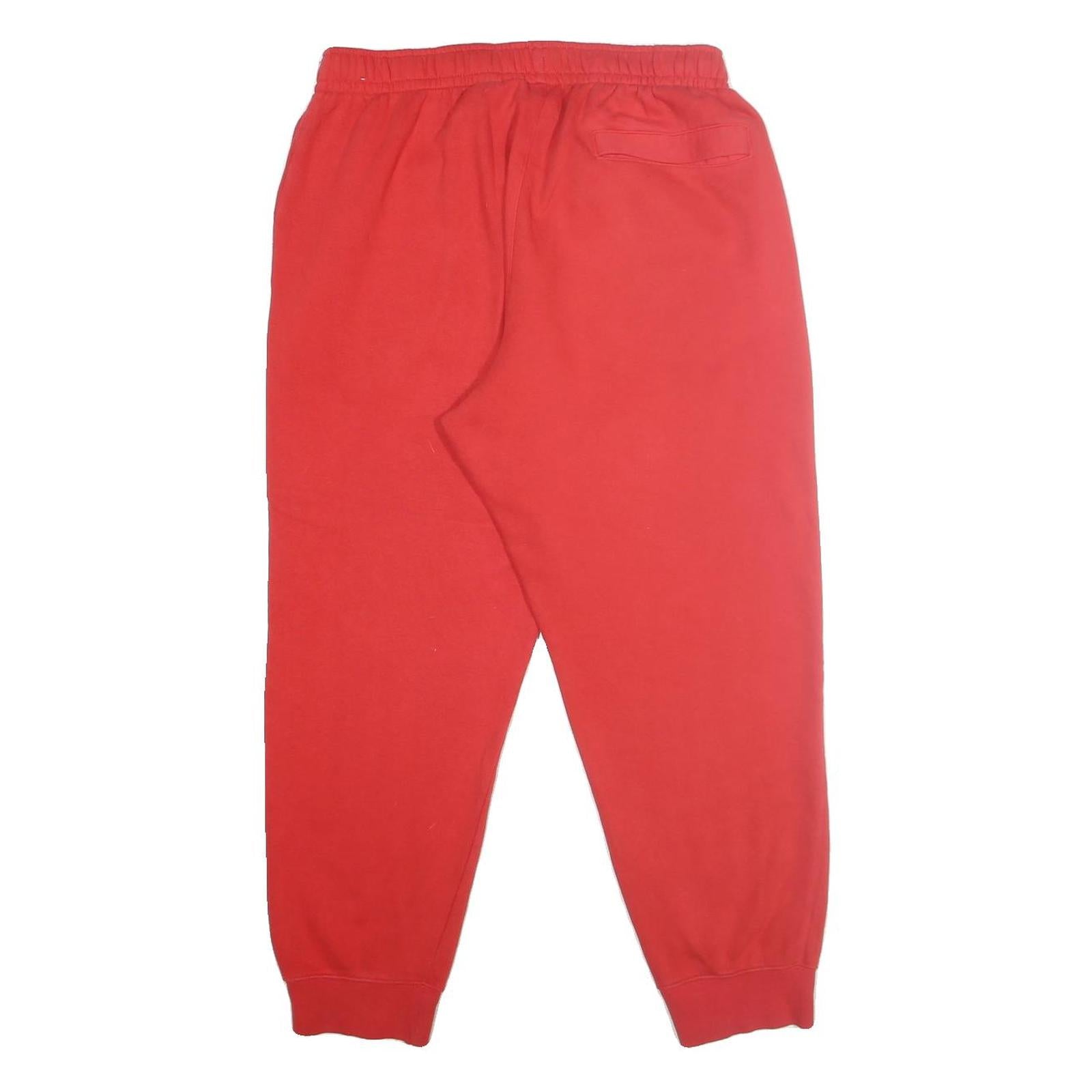 NIKE Mens Joggers Red Slim Tapered L W32 L27 Cotton Blend Casual Sportswear