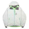 MAMMUT Womens White & Pastel Green Hooded Zip Nylon Jacket M Drytech Outdoor