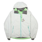 MAMMUT Womens White & Pastel Green Hooded Zip Nylon Jacket M Drytech Outdoor