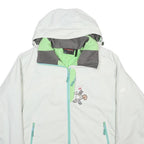MAMMUT Womens White & Pastel Green Hooded Zip Nylon Jacket M Drytech Outdoor