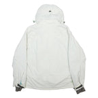 MAMMUT Womens White & Pastel Green Hooded Zip Nylon Jacket M Drytech Outdoor