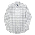 FILA Mens White & Blue Checked Shirt M Casual Button-Down Long Sleeve Cotton