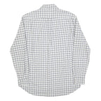 FILA Mens White & Blue Checked Shirt M Casual Button-Down Long Sleeve Cotton