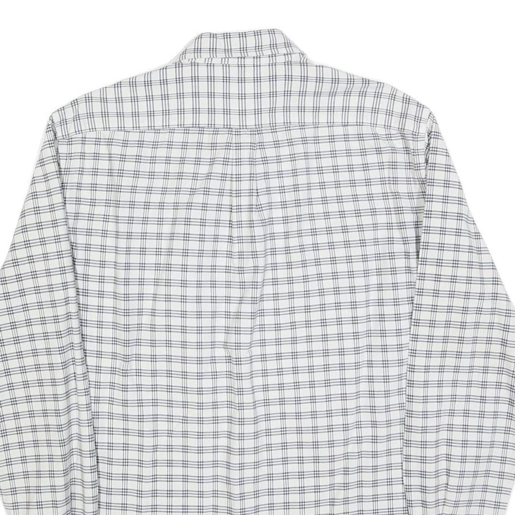 FILA Mens White & Blue Checked Shirt M Casual Button-Down Long Sleeve Cotton