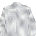 FILA Mens White & Blue Checked Shirt M Casual Button-Down Long Sleeve Cotton
