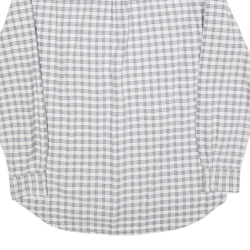 FILA Mens White & Blue Checked Shirt M Casual Button-Down Long Sleeve Cotton
