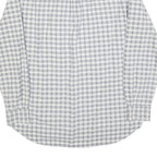 FILA Mens White & Blue Checked Shirt M Casual Button-Down Long Sleeve Cotton